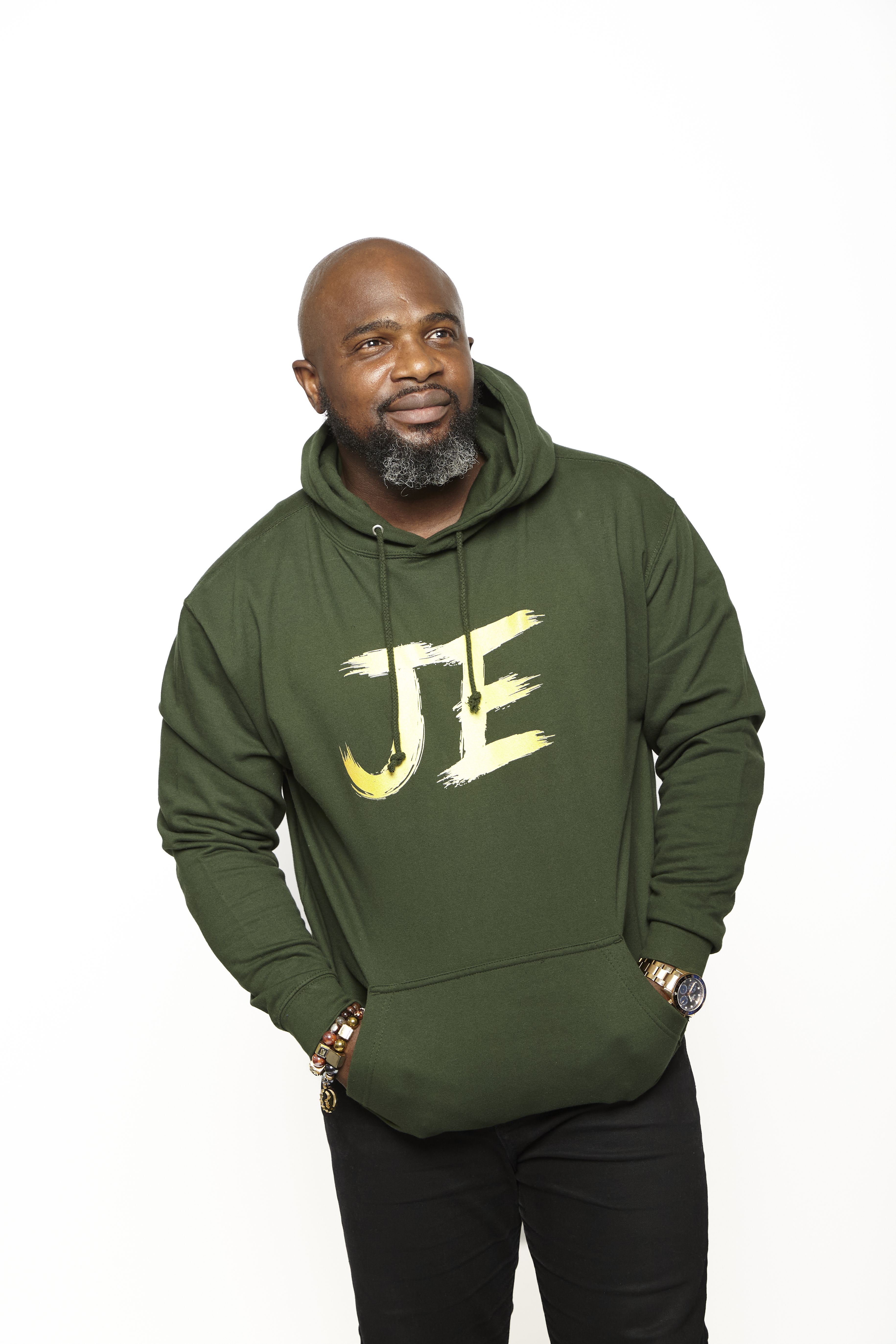  JE Army Green Hoodie for MenArmy Green Gradient Yellow XXL