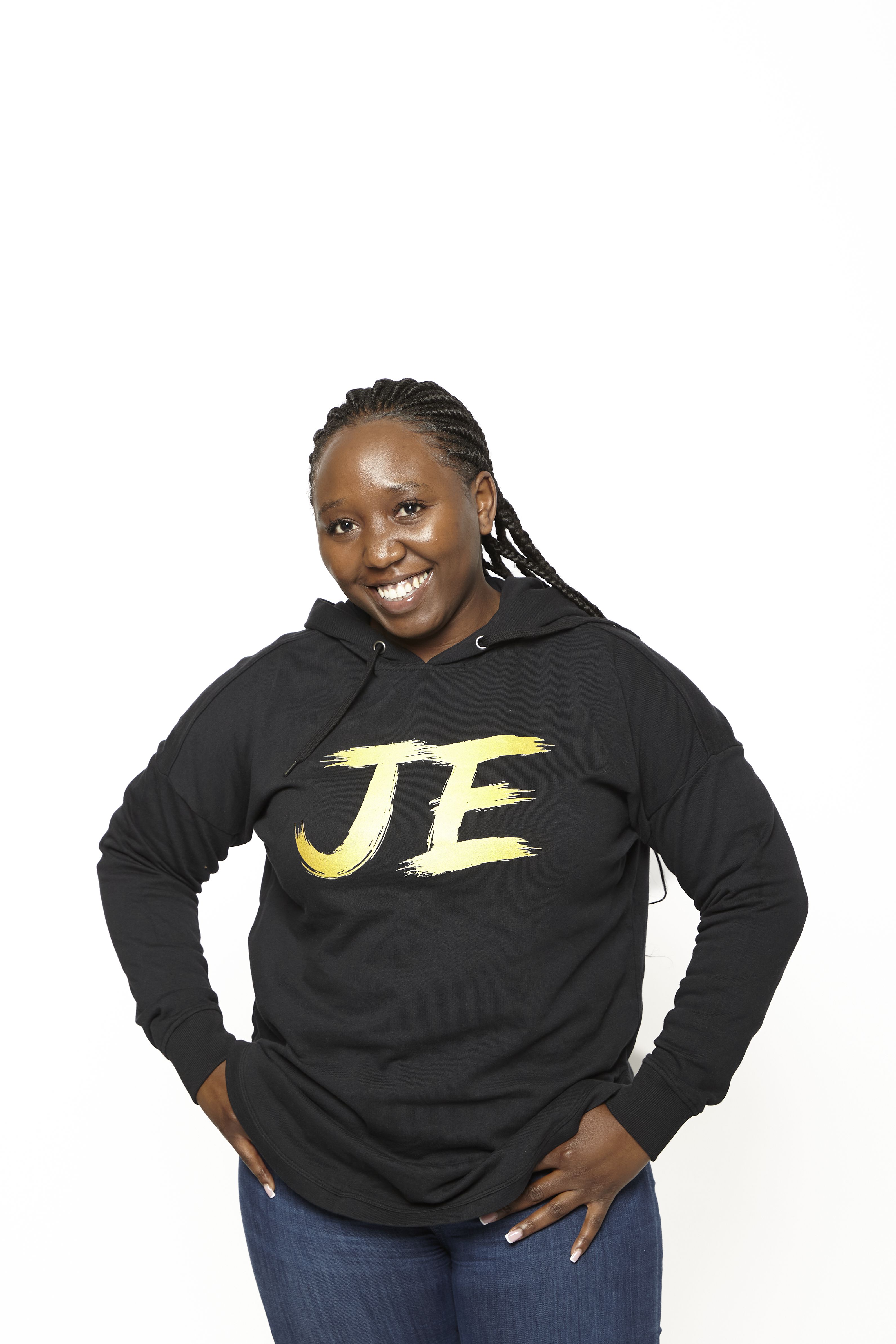 JE Black Hoodie for WomenBlack Gradient Yellow XXL